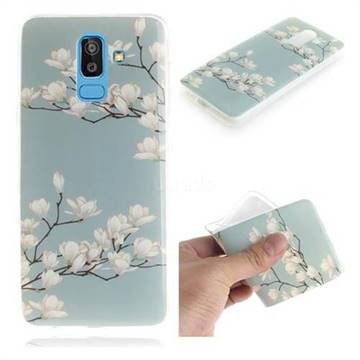 Magnolia Flower IMD Soft TPU Cell Phone Back Cover for Samsung Galaxy J8