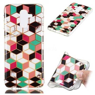 Three-dimensional Square Soft TPU Marble Pattern Phone Case for Samsung Galaxy J8
