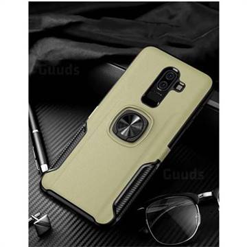 Knight Armor Anti Drop PC + Silicone Invisible Ring Holder Phone Cover for Samsung Galaxy J8 - Champagne