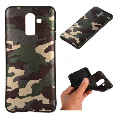Camouflage Soft TPU Back Cover for Samsung Galaxy J8 - Gold Green