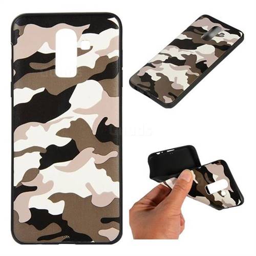 Camouflage Soft TPU Back Cover for Samsung Galaxy J8 - Black White