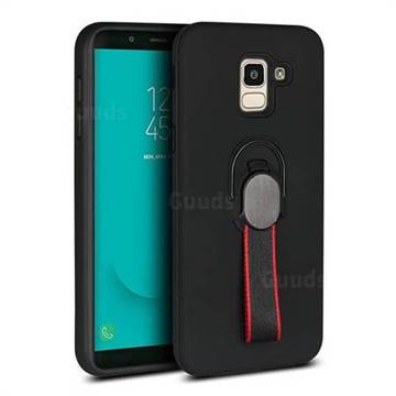 Raytheon Multi-function Ribbon Stand Back Cover for Samsung Galaxy J8 - Black