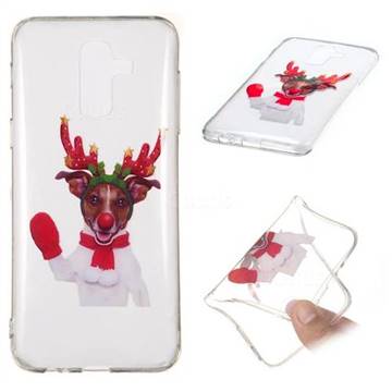 Red Gloves Elk Super Clear Soft TPU Back Cover for Samsung Galaxy J8