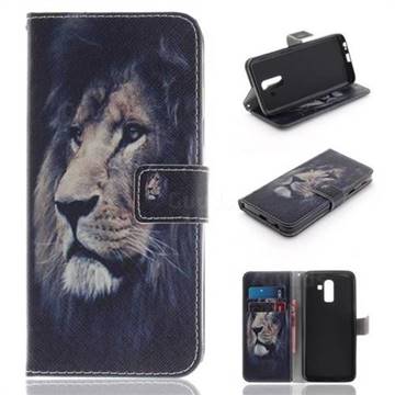 Lion Face PU Leather Wallet Case for Samsung Galaxy J8