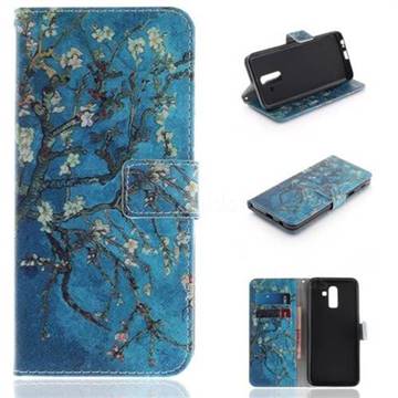 Apricot Tree PU Leather Wallet Case for Samsung Galaxy J8