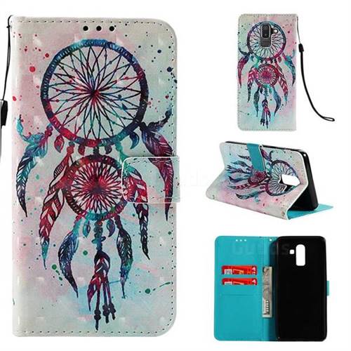 ColorDrops Wind Chimes 3D Painted Leather Wallet Case for Samsung Galaxy J8