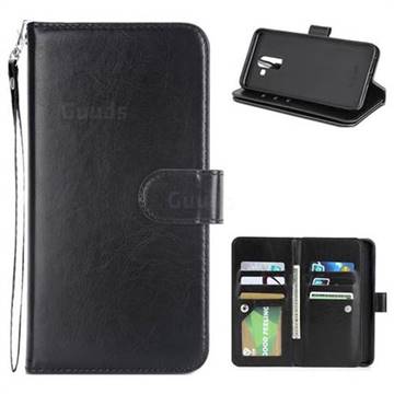 9 Card Photo Frame Smooth PU Leather Wallet Phone Case for Samsung Galaxy J8 - Black