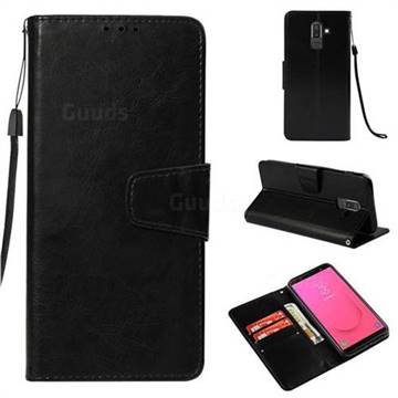 Retro Phantom Smooth PU Leather Wallet Holster Case for Samsung Galaxy J8 - Black
