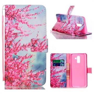 Plum Flower Leather Wallet Phone Case for Samsung Galaxy J8