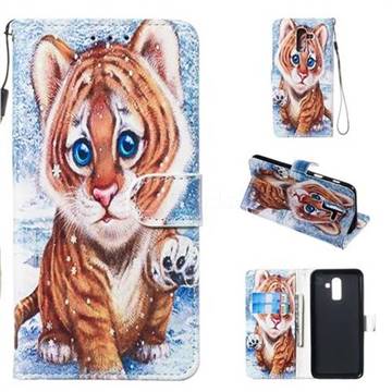 Baby Tiger Smooth Leather Phone Wallet Case for Samsung Galaxy J8