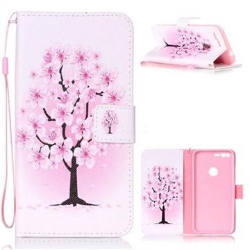 Peach Flower Leather Wallet Phone Case for Google Pixel
