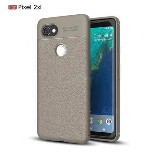 Luxury Auto Focus Litchi Texture Silicone TPU Back Cover for Google Pixel 2 XL - Gray
