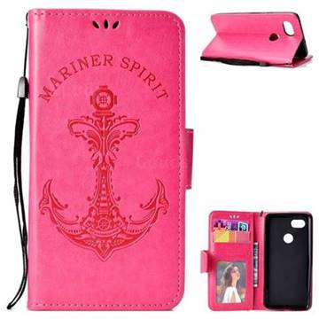 Embossing Mermaid Mariner Spirit Leather Wallet Case for Google Pixel 2 XL - Rose