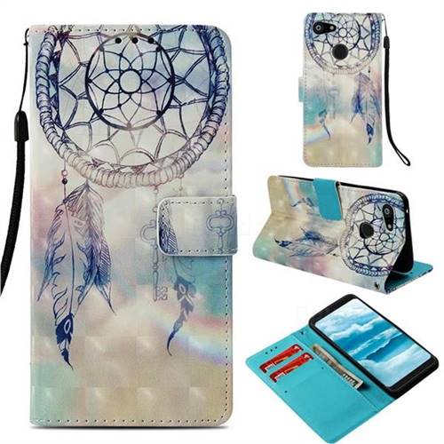 Fantasy Campanula 3D Painted Leather Wallet Case for Google Pixel 3