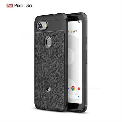 Luxury Auto Focus Litchi Texture Silicone TPU Back Cover for Google Pixel 3A - Black