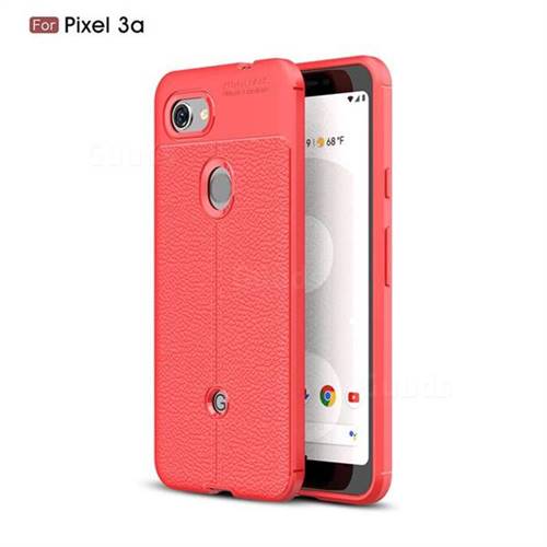 Luxury Auto Focus Litchi Texture Silicone TPU Back Cover for Google Pixel 3A - Red