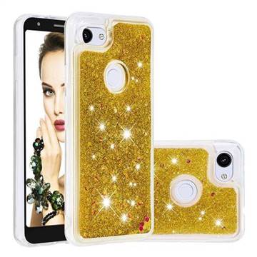 Dynamic Liquid Glitter Quicksand Sequins TPU Phone Case for Google Pixel 3A - Golden