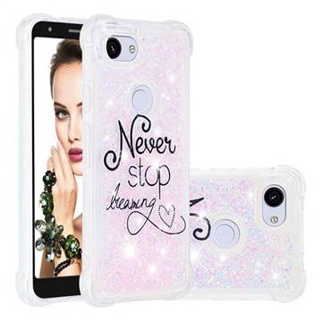 Never Stop Dreaming Dynamic Liquid Glitter Sand Quicksand Star TPU Case for Google Pixel 3A