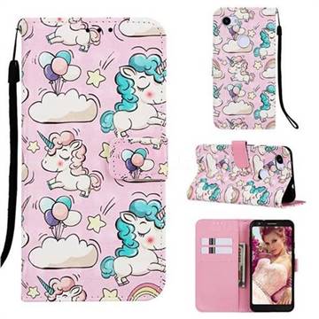 Angel Pony 3D Painted Leather Wallet Case for Google Pixel 3A