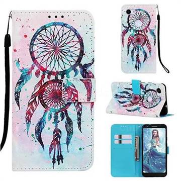 ColorDrops Wind Chimes 3D Painted Leather Wallet Case for Google Pixel 3A