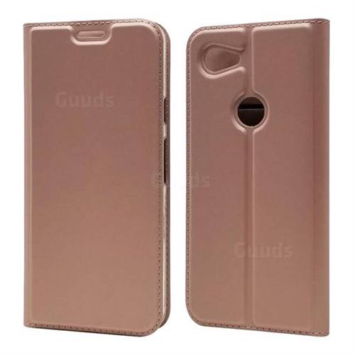 Ultra Slim Card Magnetic Automatic Suction Leather Wallet Case for Google Pixel 3A - Rose Gold