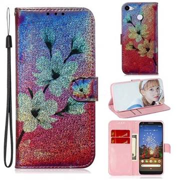 Magnolia Laser Shining Leather Wallet Phone Case for Google Pixel 3A