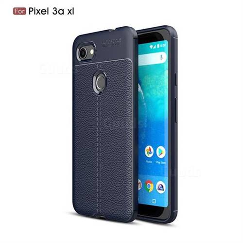Luxury Auto Focus Litchi Texture Silicone TPU Back Cover for Google Pixel 3A XL - Dark Blue