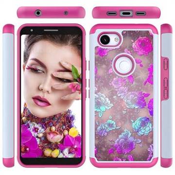 peony Flower Shock Absorbing Hybrid Defender Rugged Phone Case Cover for Google Pixel 3A XL