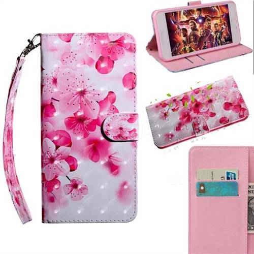 Peach Blossom 3D Painted Leather Wallet Case for Google Pixel 3A XL