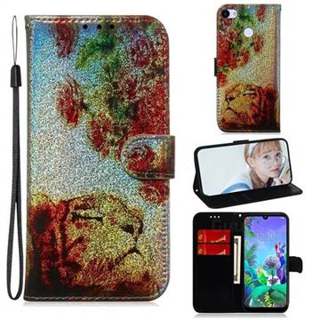 Tiger Rose Laser Shining Leather Wallet Phone Case for Google Pixel 3A XL