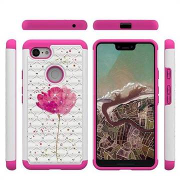 Watercolor Studded Rhinestone Bling Diamond Shock Absorbing Hybrid Defender Rugged Phone Case Cover for Google Pixel 3 XL