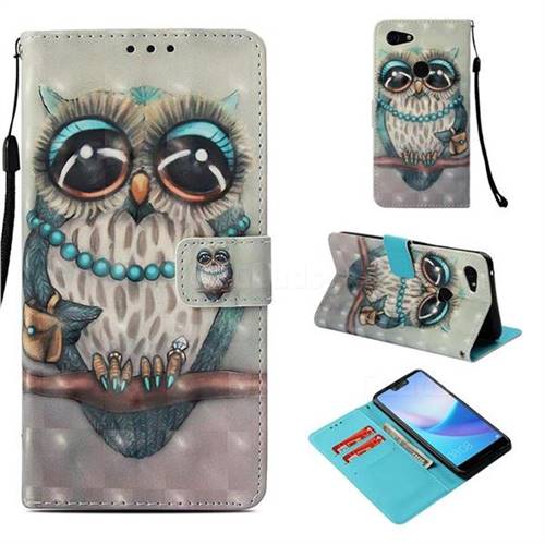 Sweet Gray Owl 3D Painted Leather Wallet Case for Google Pixel 3 XL
