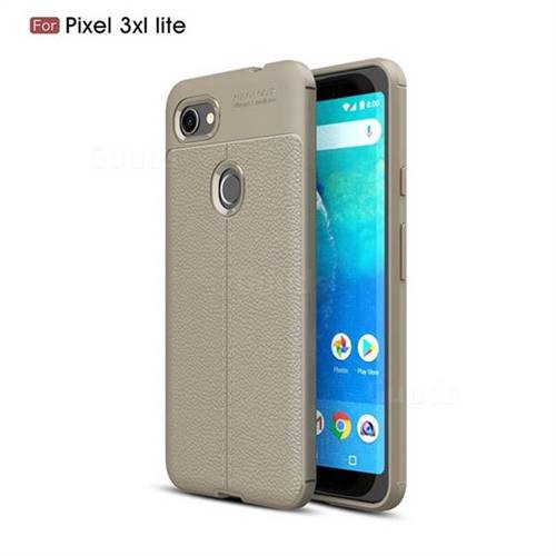 Luxury Auto Focus Litchi Texture Silicone TPU Back Cover for Google Pixel 3 XL Lite - Gray