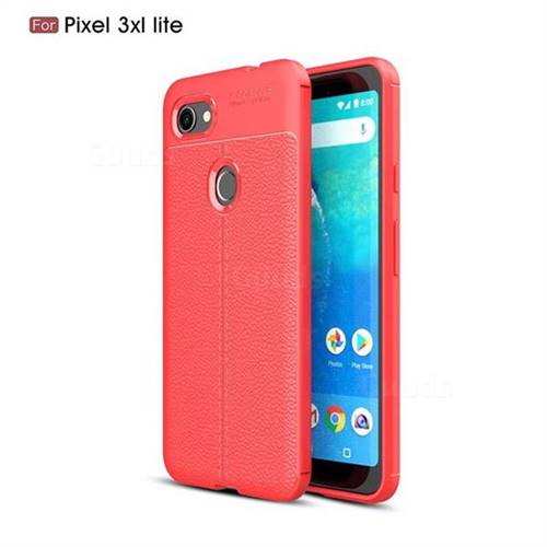 Luxury Auto Focus Litchi Texture Silicone TPU Back Cover for Google Pixel 3 XL Lite - Red