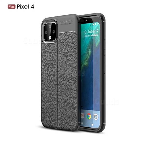 Luxury Auto Focus Litchi Texture Silicone TPU Back Cover for Google Pixel 4 - Black