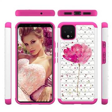 Watercolor Studded Rhinestone Bling Diamond Shock Absorbing Hybrid Defender Rugged Phone Case Cover for Google Pixel 4