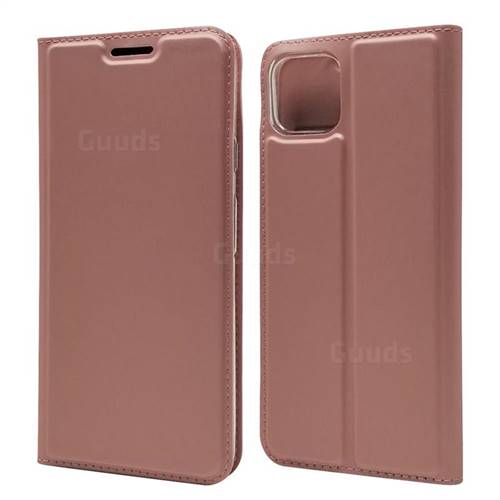 Ultra Slim Card Magnetic Automatic Suction Leather Wallet Case for Google Pixel 4 - Rose Gold