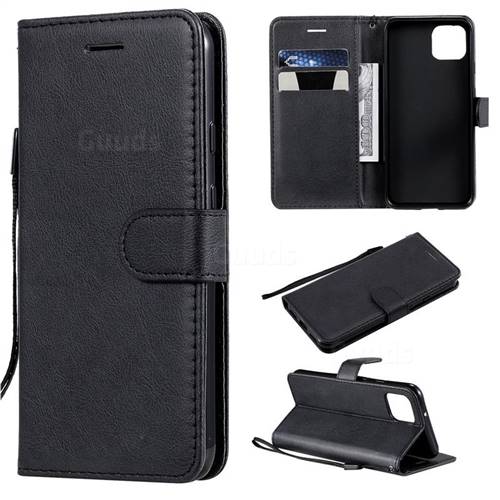 Retro Greek Classic Smooth PU Leather Wallet Phone Case for Google Pixel 4 - Black