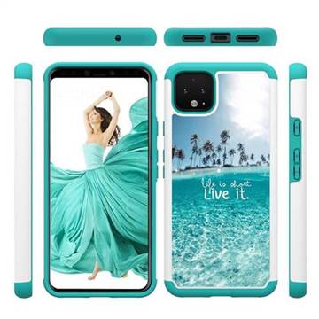 Sea and Tree Shock Absorbing Hybrid Defender Rugged Phone Case Cover for Google Pixel 4 XL