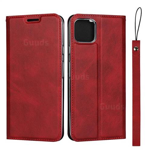 Calf Pattern Magnetic Automatic Suction Leather Wallet Case for Google Pixel 4 XL - Red