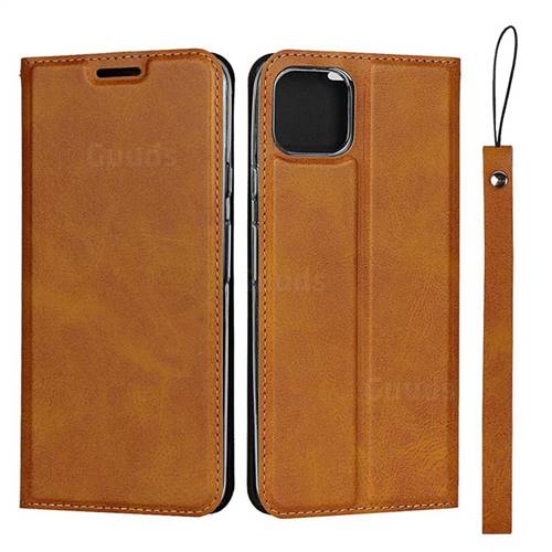 Calf Pattern Magnetic Automatic Suction Leather Wallet Case for Google Pixel 4 XL - Brown