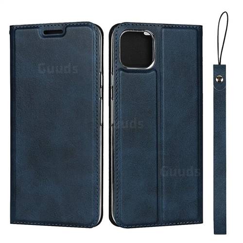 Calf Pattern Magnetic Automatic Suction Leather Wallet Case for Google Pixel 4 XL - Blue