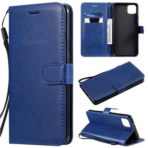 Retro Greek Classic Smooth PU Leather Wallet Phone Case for Google Pixel 4 XL - Blue