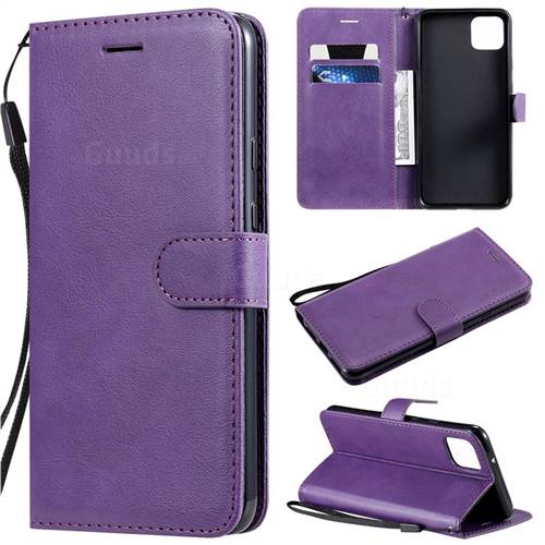 Retro Greek Classic Smooth PU Leather Wallet Phone Case for Google Pixel 4 XL - Purple