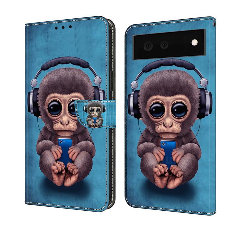Cute Orangutan Crystal PU Leather Protective Wallet Case Cover for Google Pixel 6