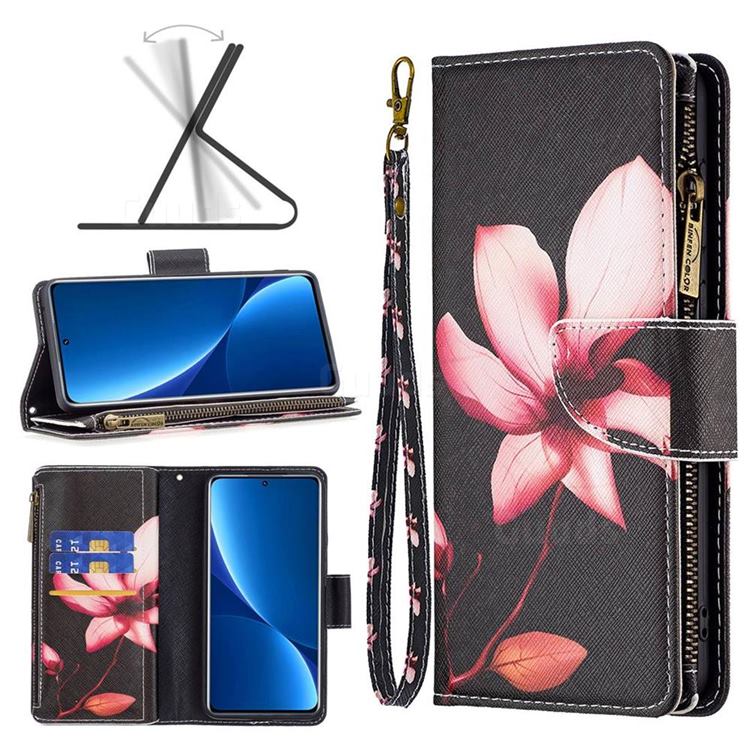 Lotus Flower Binfen Color BF03 Retro Zipper Leather Wallet Phone Case for Google Pixel 7