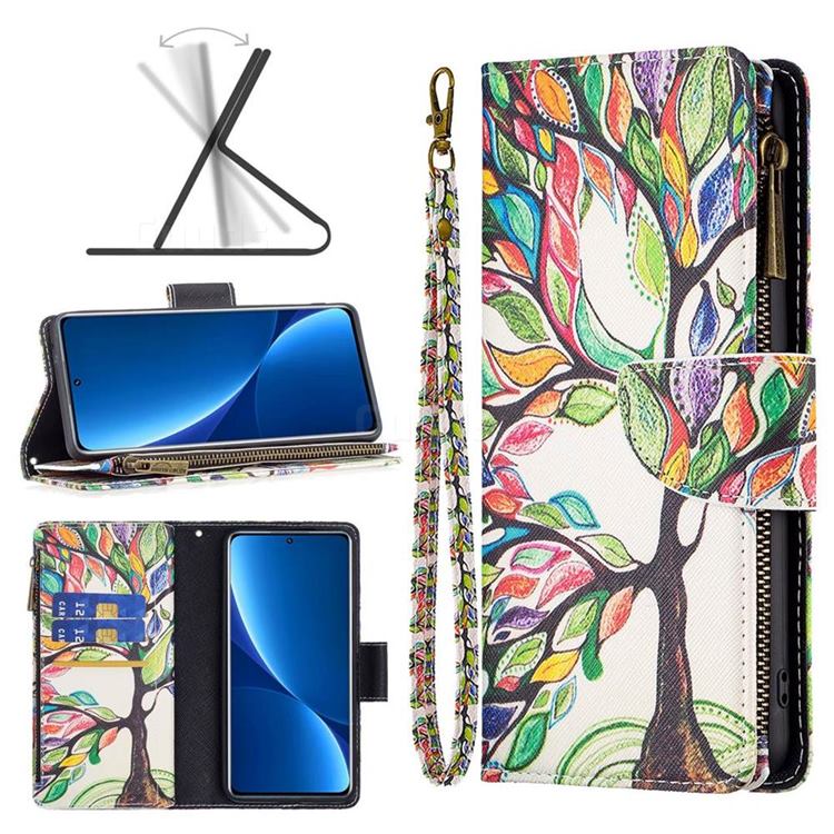 The Tree of Life Binfen Color BF03 Retro Zipper Leather Wallet Phone Case for Google Pixel 7
