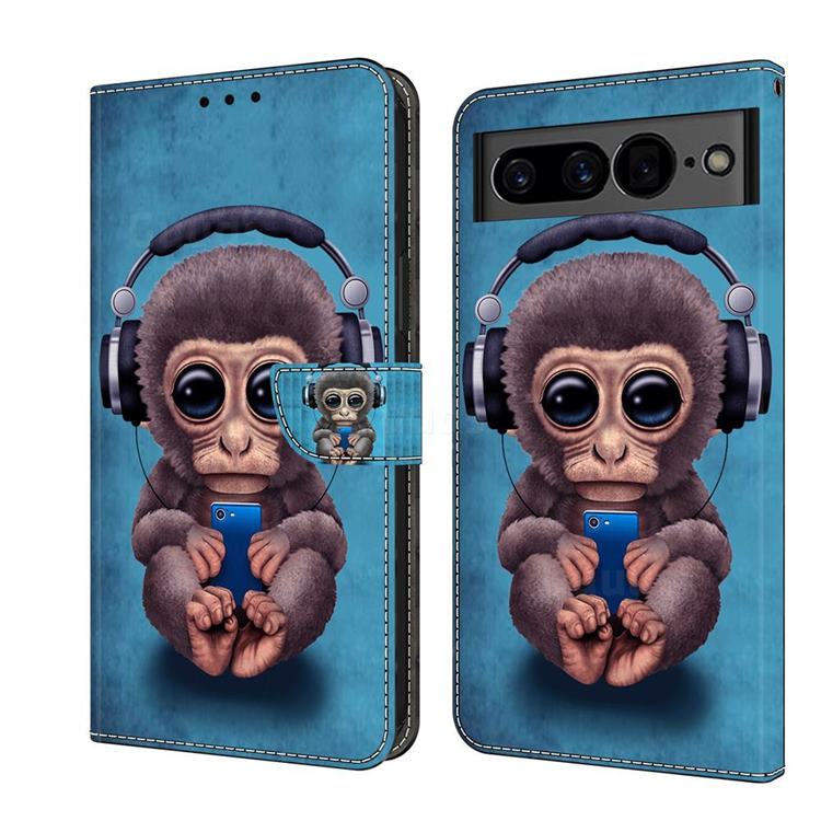 Cute Orangutan Crystal PU Leather Protective Wallet Case Cover for Google Pixel 7