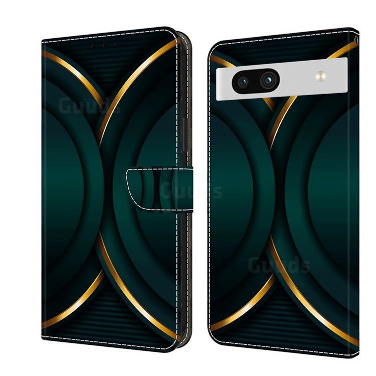 Golden Border Crystal PU Leather Protective Wallet Case Cover for Google Pixel 7A