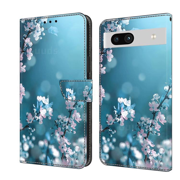 Plum Blossom Crystal PU Leather Protective Wallet Case Cover for Google Pixel 7A